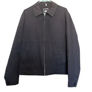 Bachrach  Black Zip-Up  All Cotton Jacket Size LARGE – Classic Minimalist Style